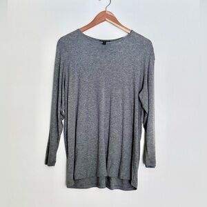Eileen Fisher Stylish Gray Long Sleeve Top